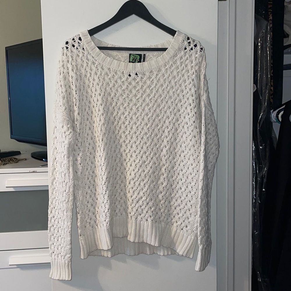 Cream Chunky Open Knit Sweater